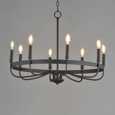 Maxim Lighting 14498BK Frankie Black Chandelier Side Angle View