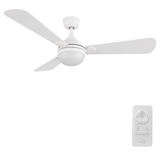 Carro USA CFR523Q4-L11-W1-1 Zephyr Modern White LED 52" Ceiling Fan, White Finish