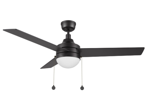 Carro USA CFP523E6-L12-B2-1 Malta Contemporary  LED 52" Home Ceiling Fan, Black Finish