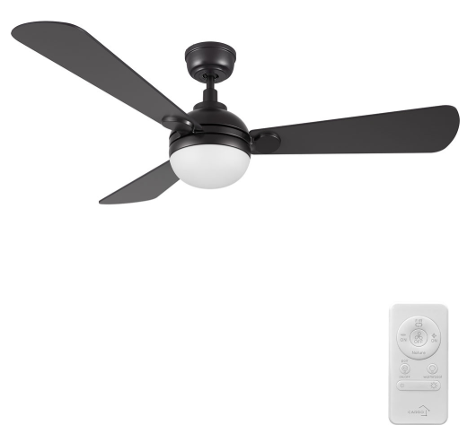 Carro USA CFR523Q4-L11-B2-1 Zephyr Modern Black LED 52" Ceiling Fan, Black Finish