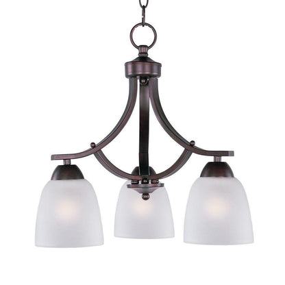 Maxim Lighting 11223FTOI Axis 3 Light Oil Rubbed Bronze Chandelier with Frosted Glass Shades