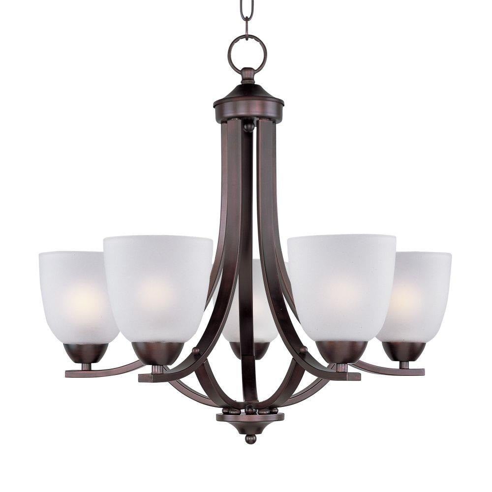Maxim Lighting 11225FTSN Axis 5 Light 24 Inch Satin Nickel Chandelier Ceiling Light