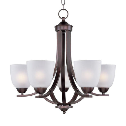 Maxim Lighting 11225FTSN Axis 5 Light 24 Inch Satin Nickel Chandelier Ceiling Light
