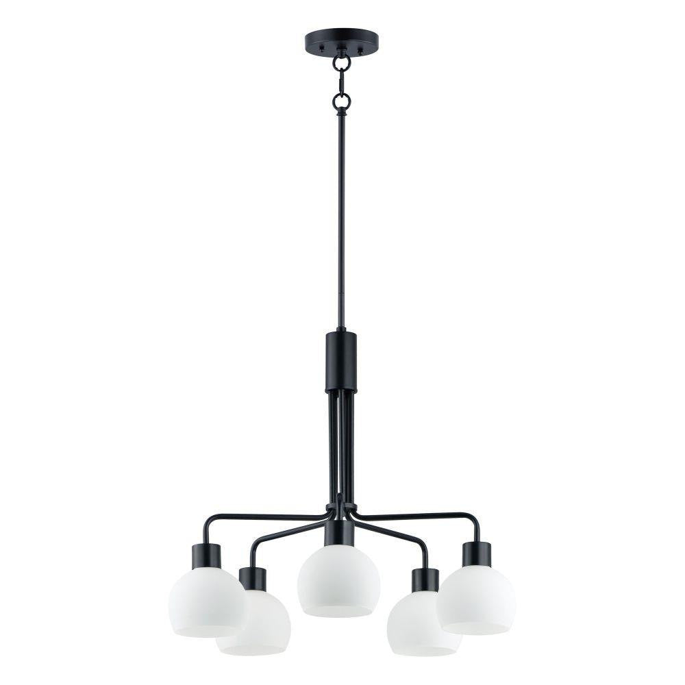 Maxim Lighting 11277SWBK Coraline 5 Light 26.75 Inch Black Chandelier Ceiling Light