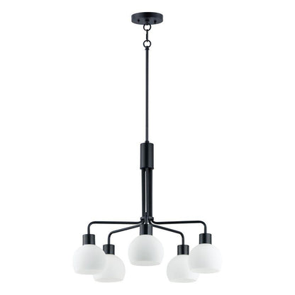 Maxim Lighting 11277SWBK Coraline 5 Light 26.75 Inch Black Chandelier Ceiling Light