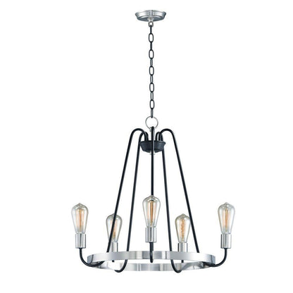 Maxim Lighting 11735OIAB Haven 5 Light 23.75 inch Chandelier Ceiling Light with Wagon Wheel Design