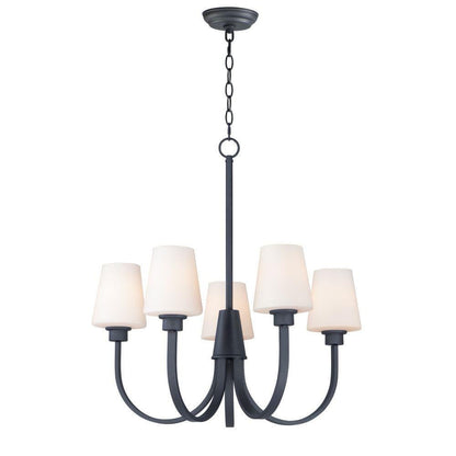 Maxim Lighting 11825SWSN Shelter 5 Light 27 Inch Chandelier full product view on white background