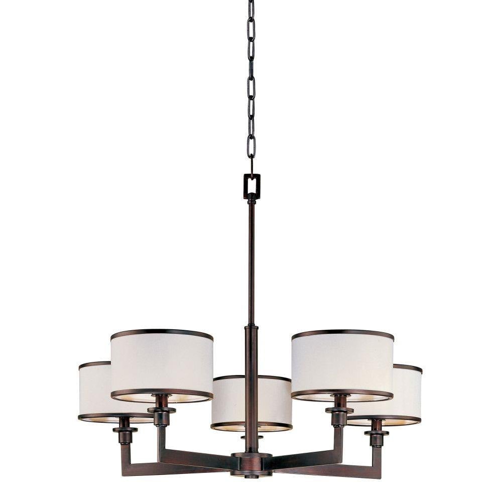 Maxim Lighting 12055WTSN Nexus 5 Light 27.75 inch Satin Nickel Chandelier Ceiling Light
