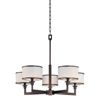 Maxim Lighting 12055WTSN Nexus 5 Light 27.75 inch Satin Nickel Chandelier Ceiling Light