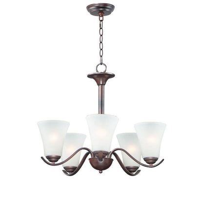 Maxim Lighting 12075FTOI Vital 5 Light Oil Rubbed Bronze Chandelier with Frosted Glass Shades