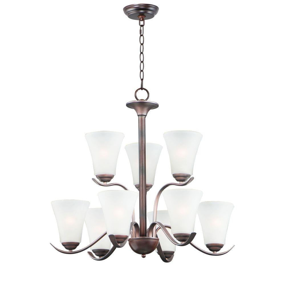 Maxim Lighting 12076FTOI Vital 9 Light 26 Inch Oil Rubbed Bronze Chandelier Ceiling Light