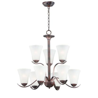Maxim Lighting 12076FTOI Vital 9 Light 26 Inch Oil Rubbed Bronze Chandelier Ceiling Light