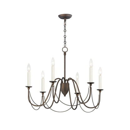 Maxim Lighting 12166CHB Plumette 6 Light 28 inch Chestnut Bronze Chandelier Ceiling Light