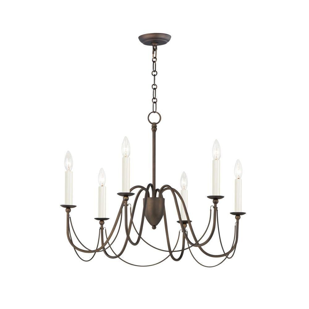 Maxim Lighting 12166GL Plumette 6 Light 28 inch Gold Leaf Chandelier Ceiling Light