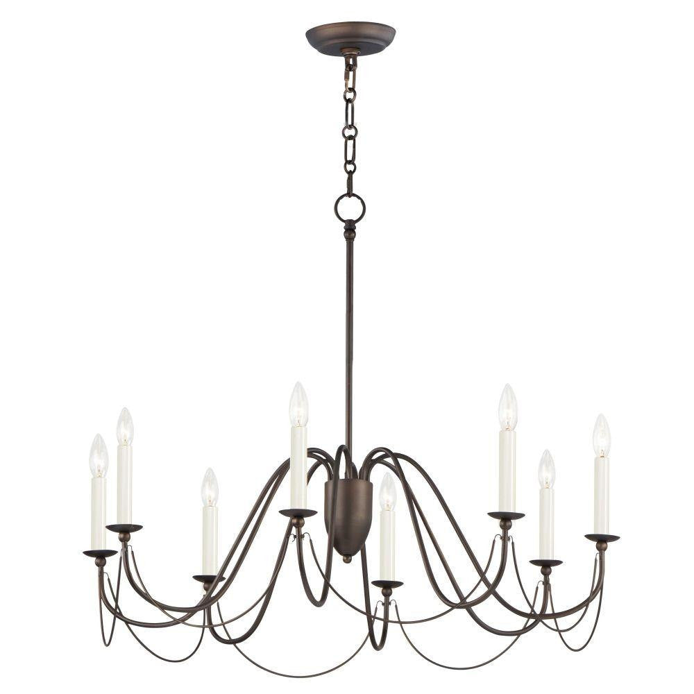 Maxim Lighting 12168CHB Plumette 8 Light 36 Inch Chestnut Bronze Chandelier Ceiling Light