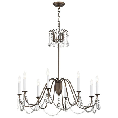 Maxim Lighting 12168CHB/CRY Plumette 8 Light 36 Inch Chestnut Bronze Chandelier Ceiling Light