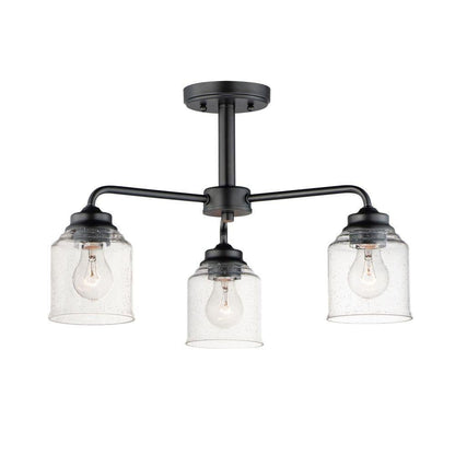 Maxim Lighting 12260CDSN Acadia 3 Light Chandelier Configured as Semi-Flush Mount