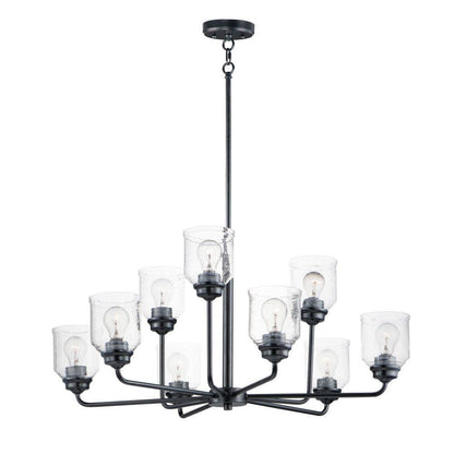 Maxim Lighting 12277CDBK Acadia 9 Light Black Chandelier - Full View White Background