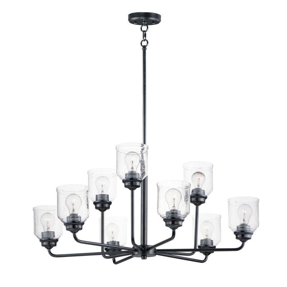 Maxim Lighting 12277CDSN Acadia 9 Light Chandelier Full View on White Background