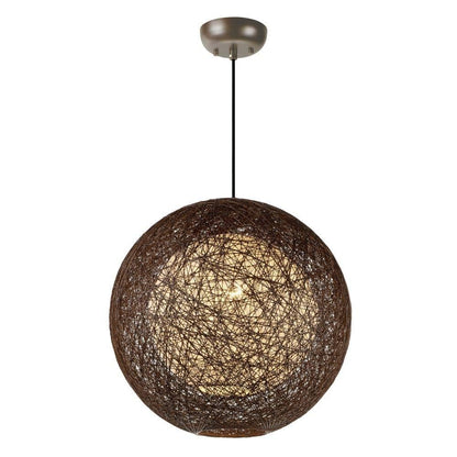 Maxim Lighting 14405NAWT Bali 1 Light 19 inch Natural/White Woven Globe Chandelier on White Background