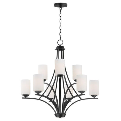 Maxim Lighting 20036SWBK Deven 9 Light 32 Inch Black Chandelier Ceiling Light