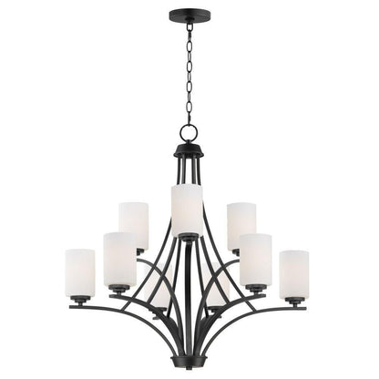 Maxim Lighting 20036SWSBR Deven 9 Light 32 inch Satin Brass 2-Tier Chandelier Ceiling Light