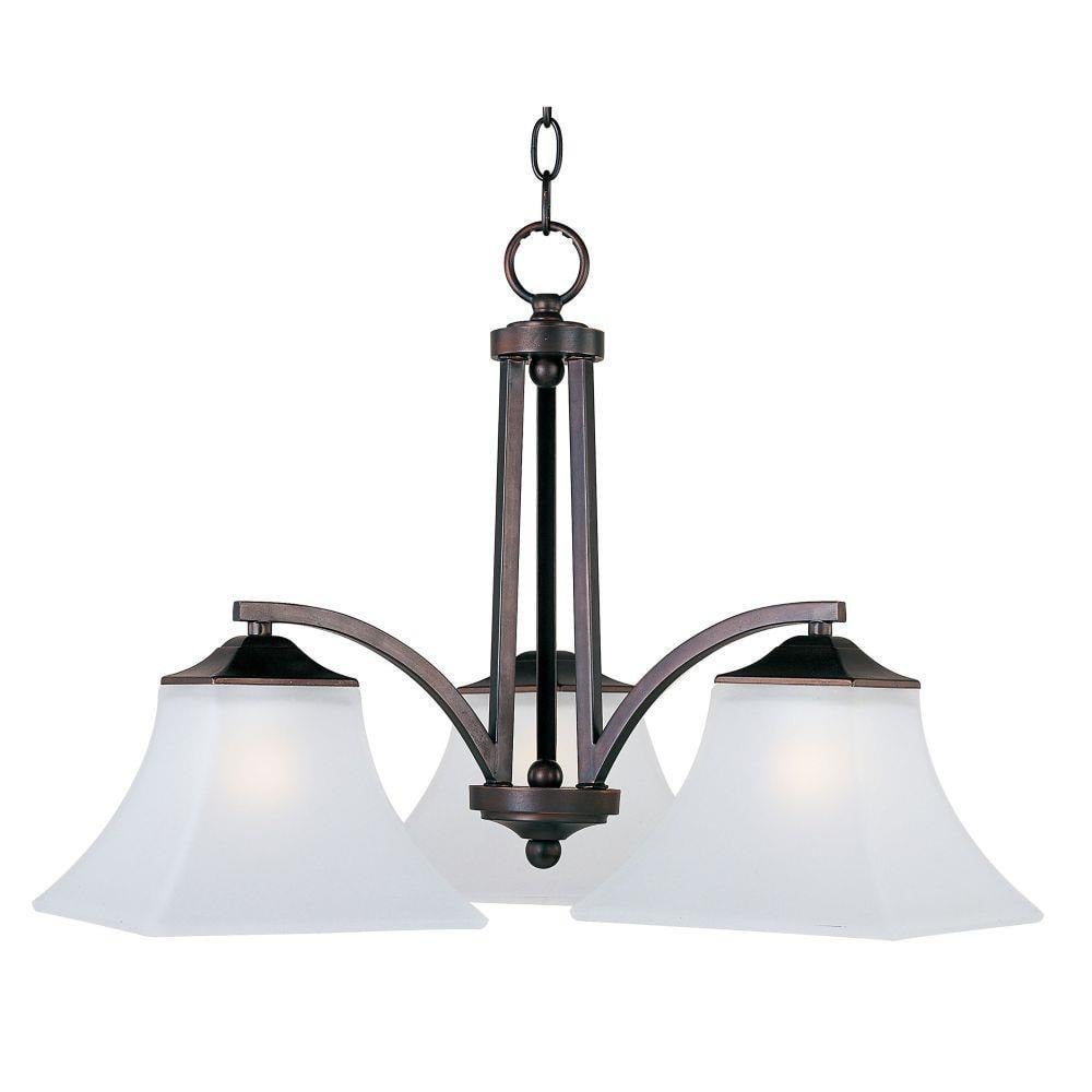 Maxim Lighting 20094FTOI Aurora 3 Light Oil Rubbed Bronze Chandelier with Frosted Glass Shades