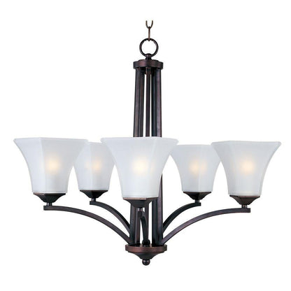 Maxim Lighting 20095FTSN Aurora 5 Light 26 inch Satin Nickel Chandelier Ceiling Light