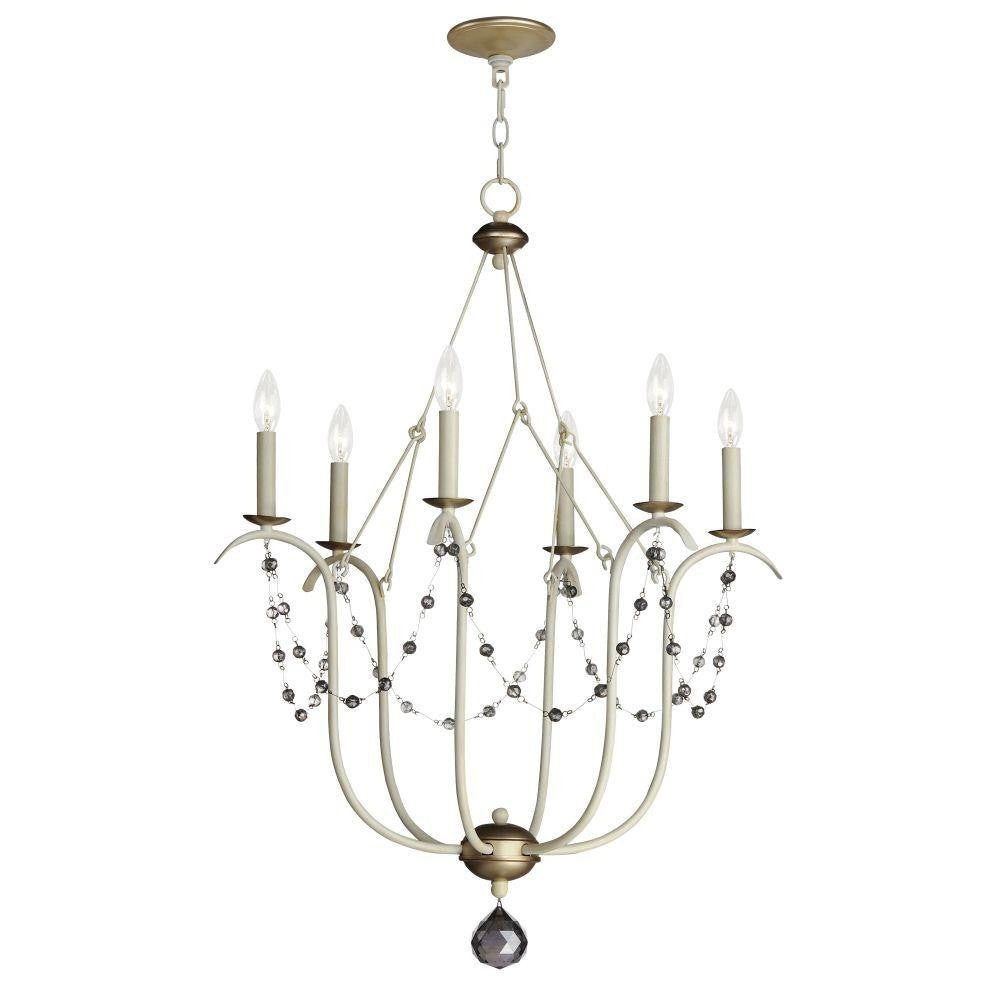 Maxim Lighting 20486GN Formosa 6 Light Chandelier - Full View with Chain on White Background