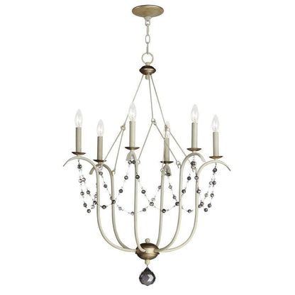 Maxim Lighting 20486GN Formosa 6 Light Chandelier - Full View with Chain on White Background