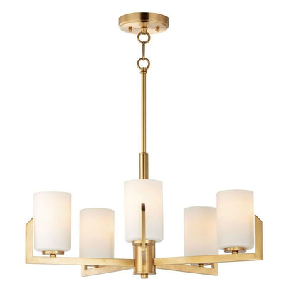 Maxim Lighting 21286SWSN Dart 5 Light 26 Inch Satin Nickel Chandelier Ceiling Light - full product view on white background