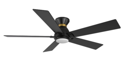 Carro USA SFR525J1-L11-B2-1-FMA Ascender Modern with Gold LED 52" Ceiling Fan, Black Finish