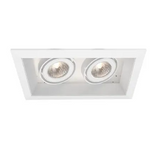 Eurofase Lighting TE112GU10-22 4-in MR16 Recessed Light with Trim, 2-Light, GU10, Wattage 100W, Voltage 120V, White/White Finish