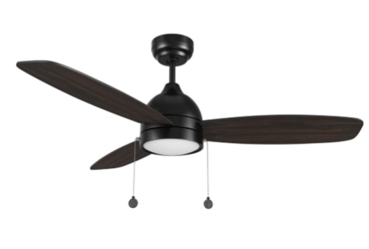 Carro USA CFP523Q5-L12-BG-1 Greenwood Contemporary Black LED 52" Home Ceiling Fan, Black/Walnut & Barnwood Finish