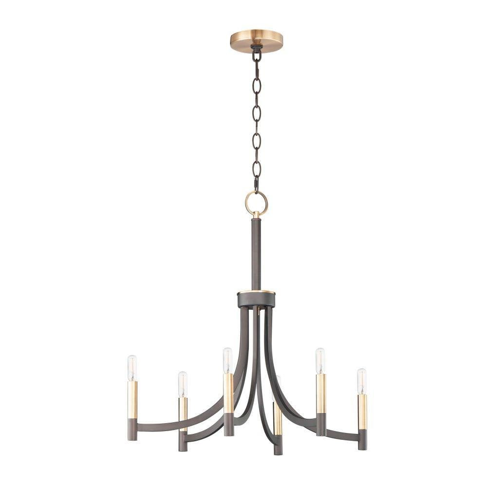 Maxim Lighting 21526BZAB Lyndon 6 Light 28 Inch Bronze Antique Brass Chandelier Ceiling Light