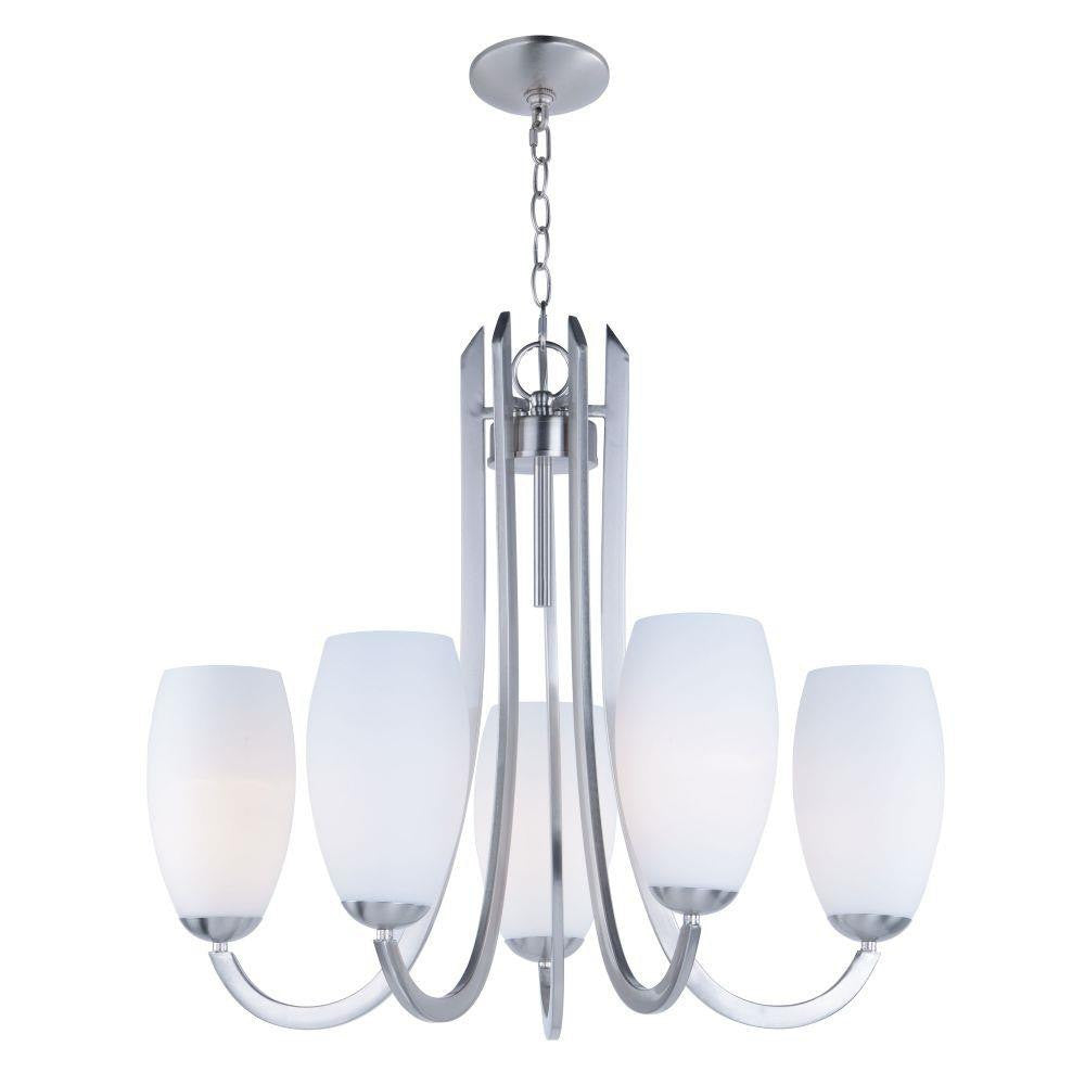 Maxim Lighting 21655SWSN Taylor 5 Light Satin Nickel Chandelier Ceiling Light