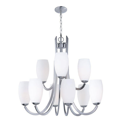 Maxim Lighting 21657SWSN Taylor 9 Light 31.5 inch Satin Nickel 2 Tier Chandelier Ceiling Light