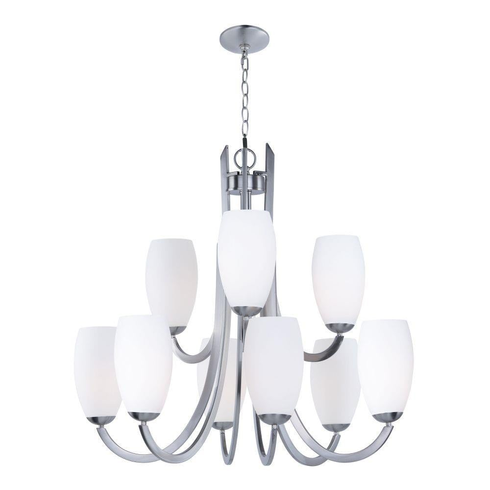 Maxim Lighting 21657SWSN Taylor 9 Light Satin Nickel 2 Tier Chandelier Ceiling Light