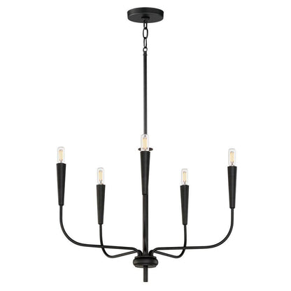 Maxim Lighting 24815BK Vela 5 Light 24 inch Black Chandelier Ceiling Light