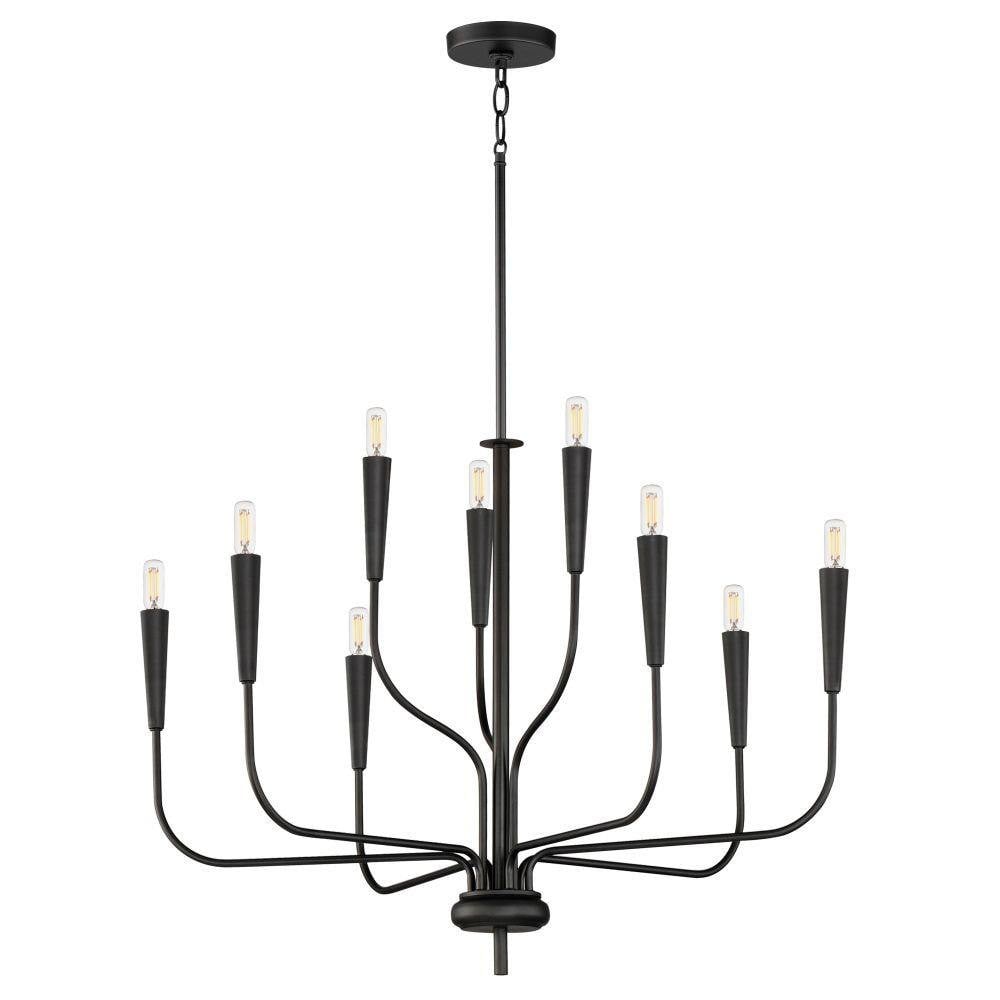 Maxim Lighting 24819BK Vela 9 Light 32 Inch Black Chandelier Ceiling Light