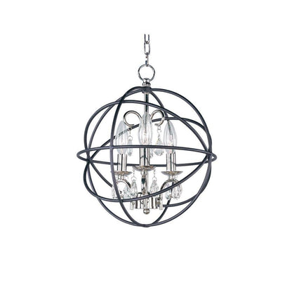 Maxim Lighting 25140OI Orbit 3 Light Chandelier - Spherical Globe Frame with Crystal Accents