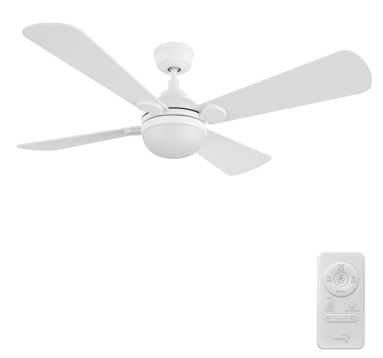 Carro USA CFR524Q4-L11-W1-1 Zephyr Contemporary White LED 52" Ceiling Fan, White Finish