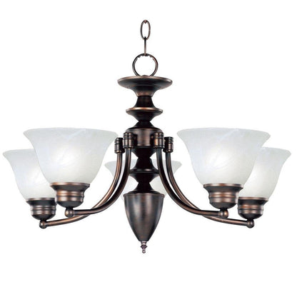Maxim Lighting 2699MRSN Malaga 5 Light 25 Inch Satin Nickel Chandelier Ceiling Light