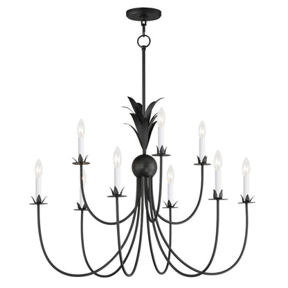 Maxim Lighting 2889AR Paloma 9 Light 36 inch Anthracite Chandelier Ceiling Light full view on white background