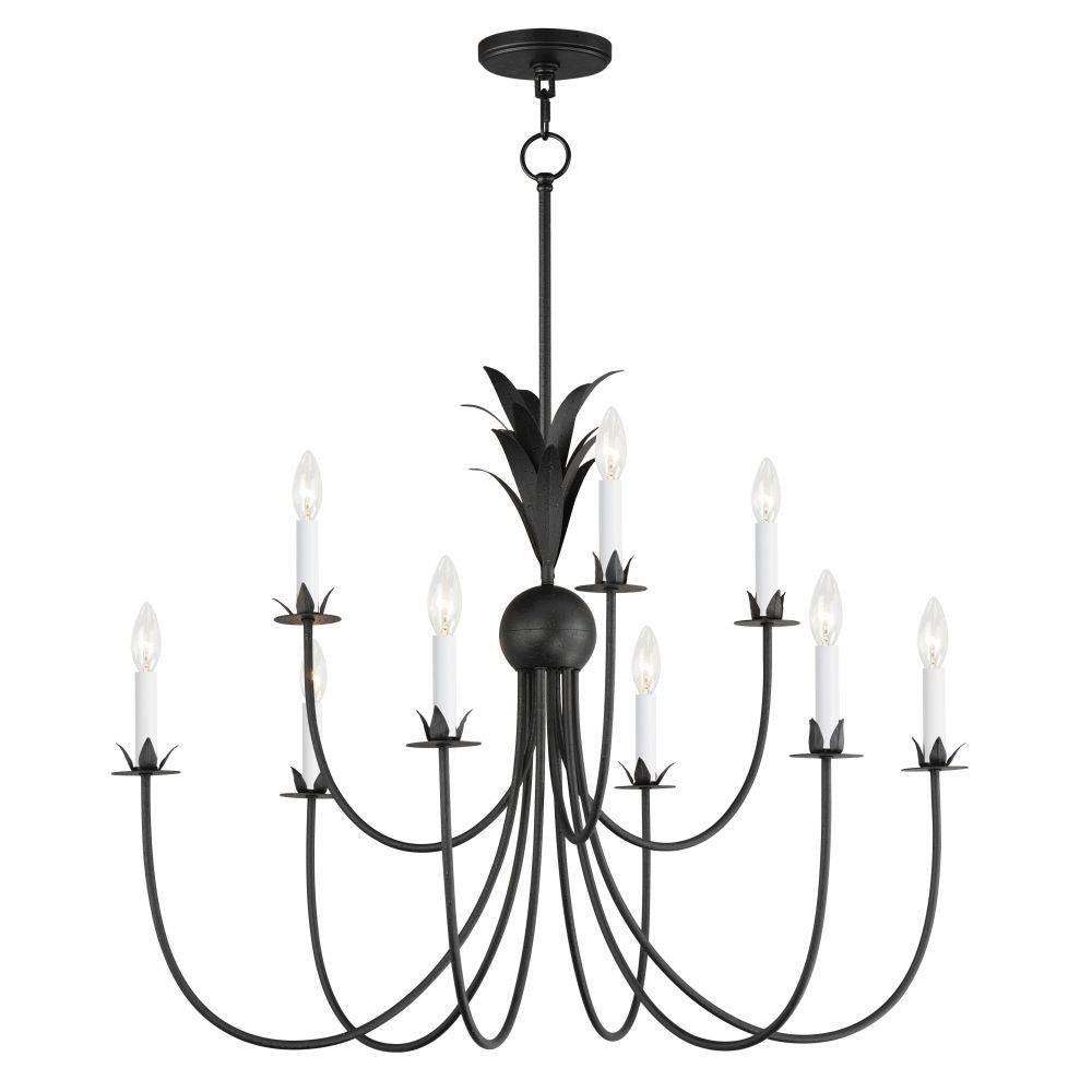 Maxim Lighting 2889GL Paloma 9 Light 36 Inch Chandelier Full View White Background