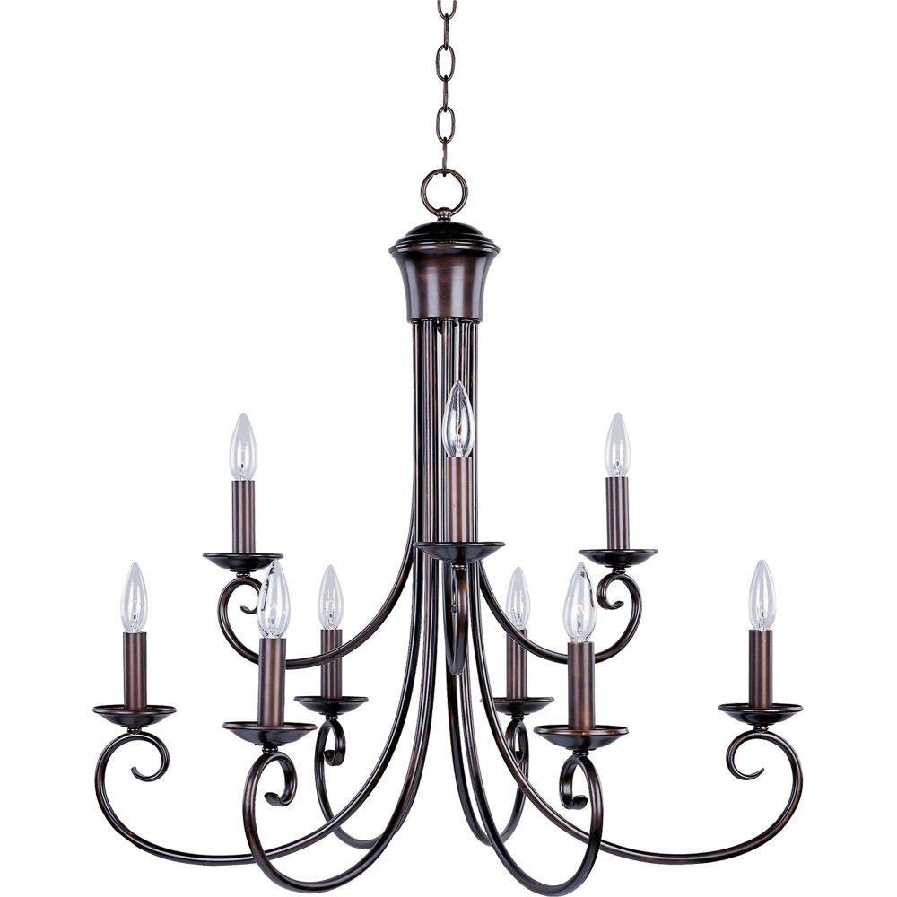 Maxim Lighting 70006OI Loft 9 Light 29.5 inch Oil Rubbed Bronze Chandelier Ceiling Light