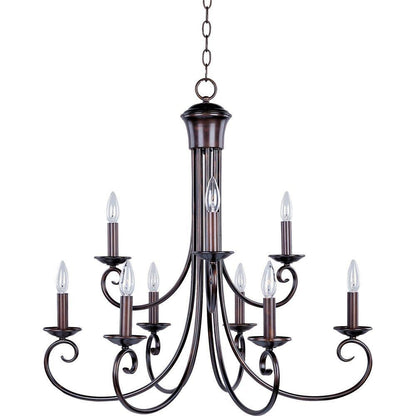 Maxim Lighting 70006OI Loft 9 Light 29.5 inch Oil Rubbed Bronze Chandelier Ceiling Light