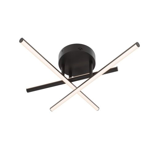 DALS Lighting SSFM20-CC-BK Asterisk 20" LED Flush Mount, Multi-Color Temperature, Wattage 15W, Voltage 120V, Lumens 1060Lm, Black Finish