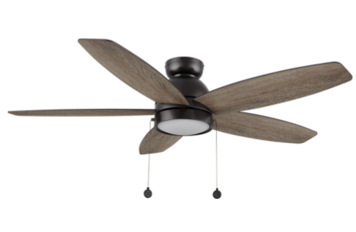 Carro USA CFP525Q5-L11-BG-1-FM Greenwood Modern LED 52" Ceiling Fan, Black/Walnut & Barnwood Finish