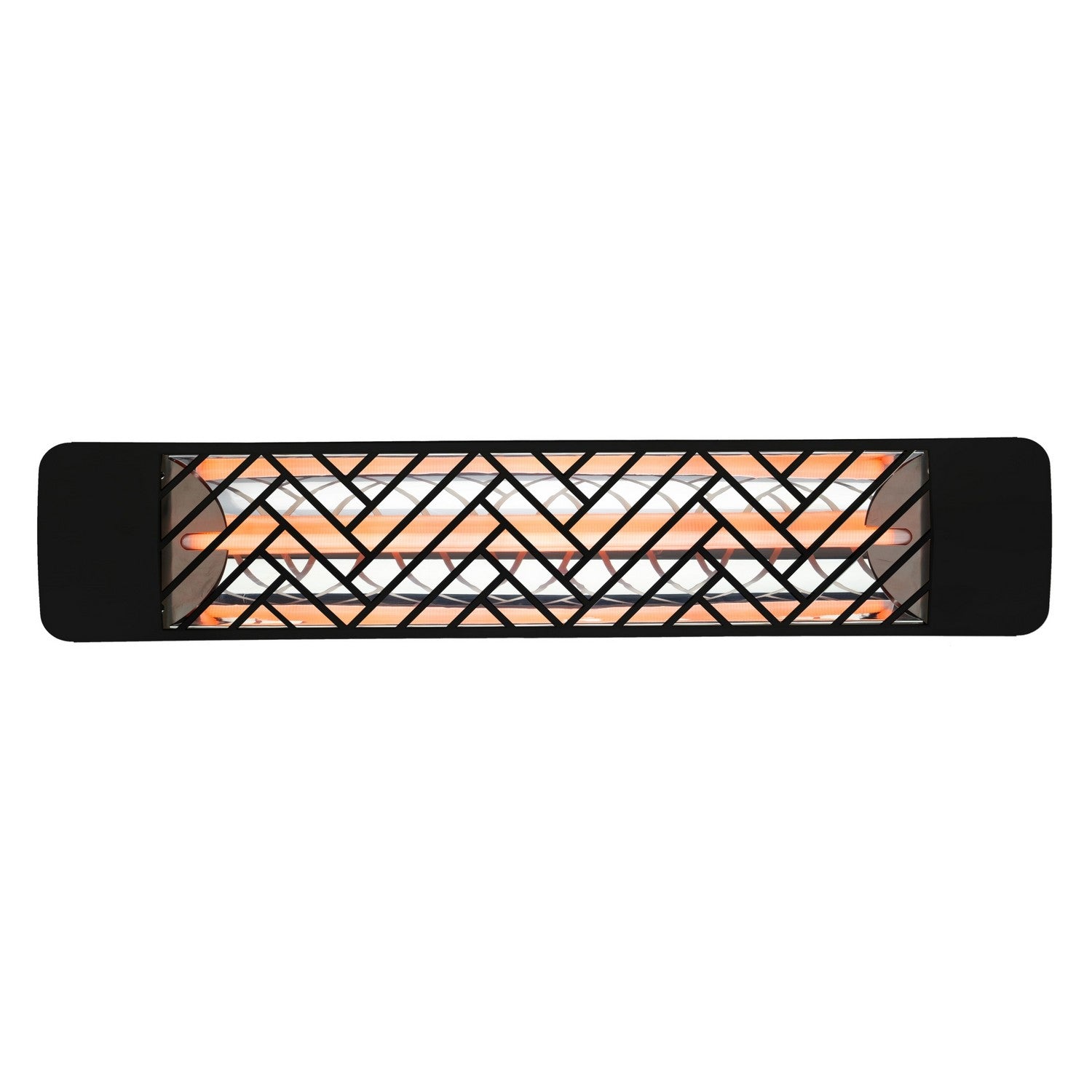 Eurofase EF20277B1 Single Element 39 Inch 2000 Watt Electric Patio Heater Having Chevron Decor Plate - Black